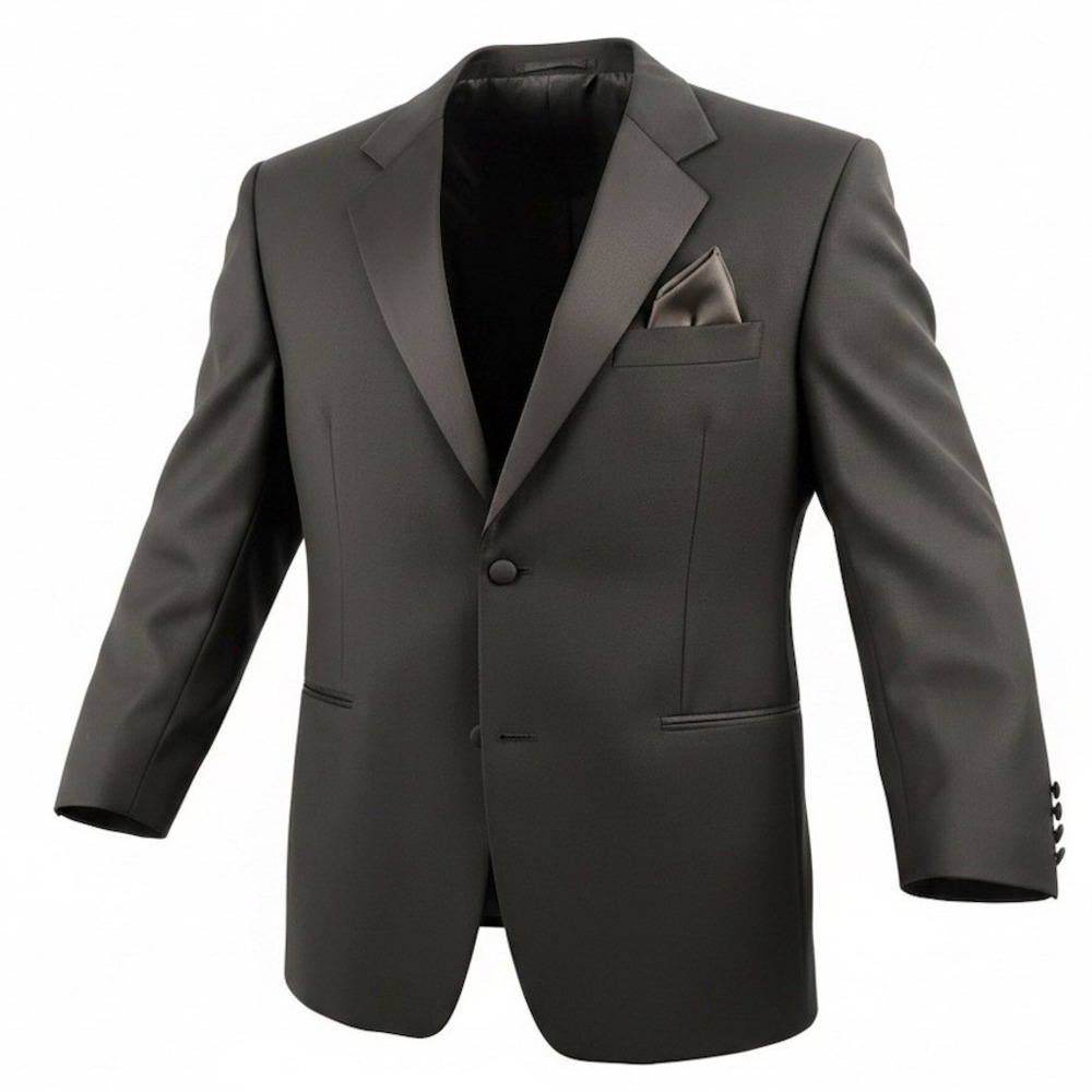 Mantoni Men 42S Tuxedo Jacket Black Super 140S Virgin Wool Formal Peak Lapel
